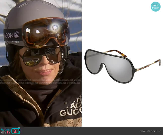Gucci Mirror Shield Sunglasses worn by Lisa Rinna on The Real Housewives of Beverly Hills