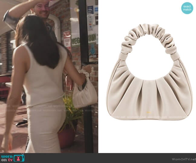 JW Pei Gabbi Ruched Hobo Handbag worn by Paige DeSorbo on Southern Charm