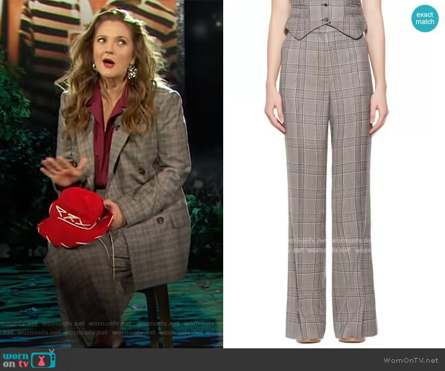 Gabriela Hearst Vesta Pants worn by Drew Barrymore on The Drew Barrymore Show