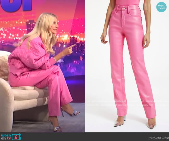 Good American Better Than Leather Icon Pants worn by Morgan Stewart on E! News
