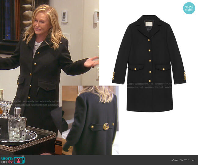 Gucci Wool Coat with Double G worn by Kathy Hilton on The Real Housewives of Beverly Hills