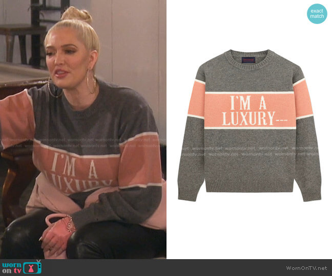 Gyles & George I'm a Luxury Sweater worn by Erika Jayne on The Real Housewives of Beverly Hills