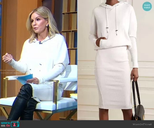 WornOnTV: Jennifer's white ribbed hooded dress on Good Morning America |  Dr. Jennifer Ashton | Clothes and Wardrobe from TV