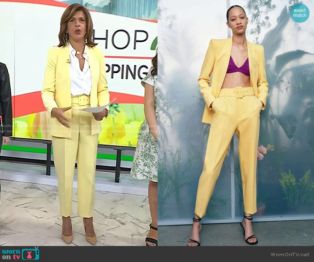 Inverted Lapel Long Blazer by Zara worn by Hoda Kotb on Today