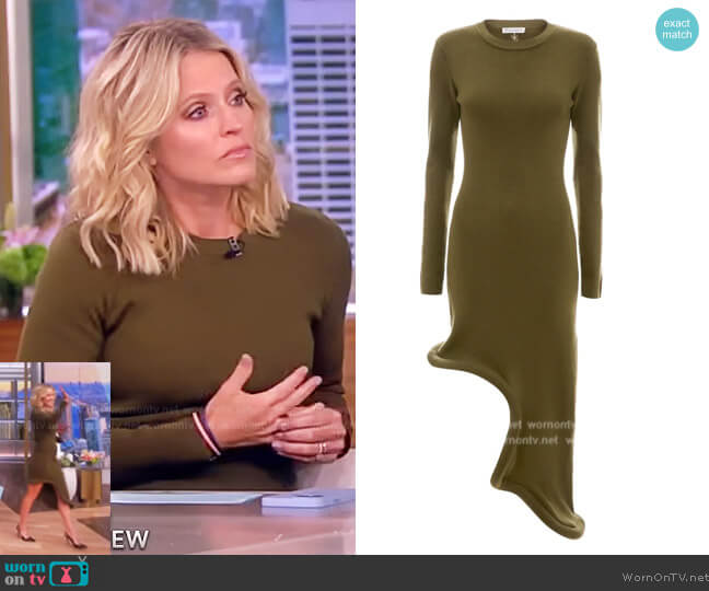 JW Anderson Bumper-Tube long-sleeve asymmetric dress worn by Sara Haines on The View