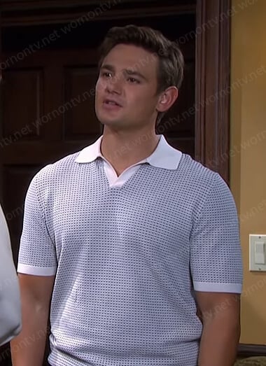 Johnny’s check polo shirt on Days of our Lives