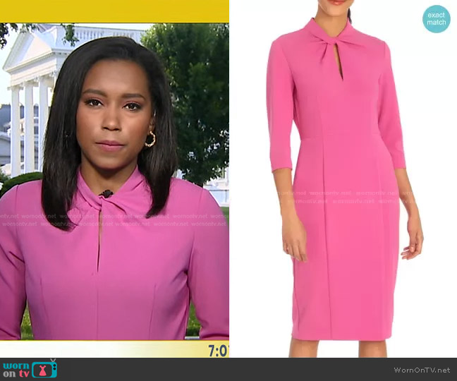 WornOnTV: Rachel’s pink keyhole dress on Good Morning America | Rachel ...