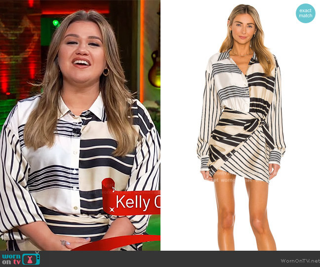 L'Academie The Kamille Mini Dress worn by Kelly Clarkson on The Kelly Clarkson Show