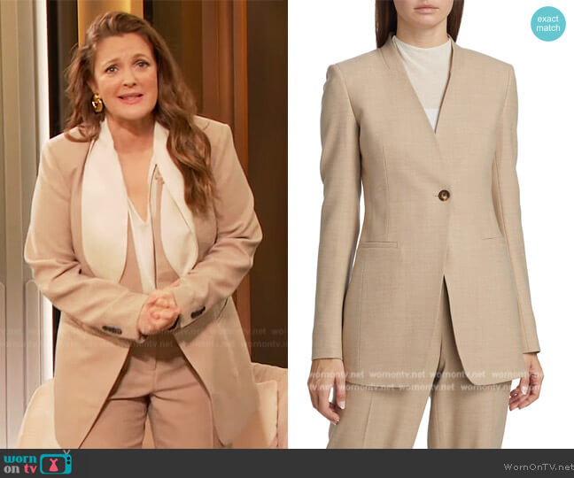 Lafayette 148 Single Button Blazer and Pants worn by Drew Barrymore on The Drew Barrymore Show