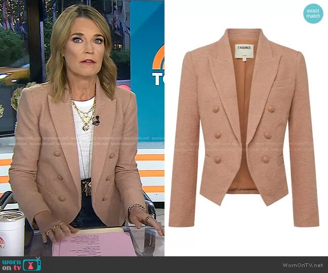 WornOnTV: Savannah’s pink blazer and denim skirt on Today | Savannah ...