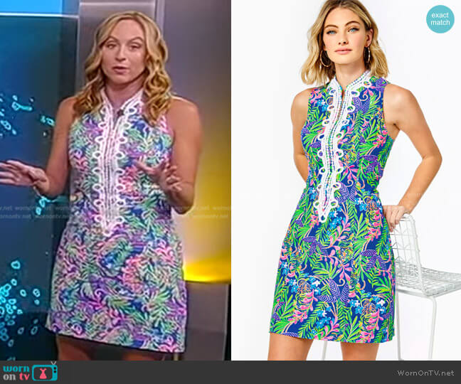 Lilly Pulitzer Alexa Stretch Shift Dress worn by Danielle Breezy on Good Morning America