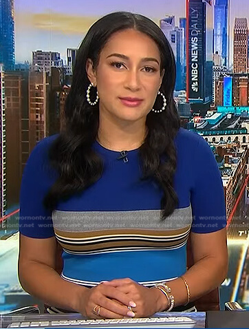 Morgan’s blue striped dress on NBC News Daily