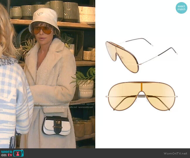 Tom Ford Mack 137mm Shield Sunglasses worn by Lisa Rinna on The Real Housewives of Beverly Hills