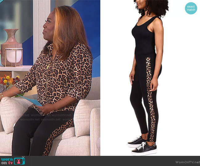  Cheetah-Panel Leggings MICHAEL Michael Kors worn by Sheryl Underwood on The Talk