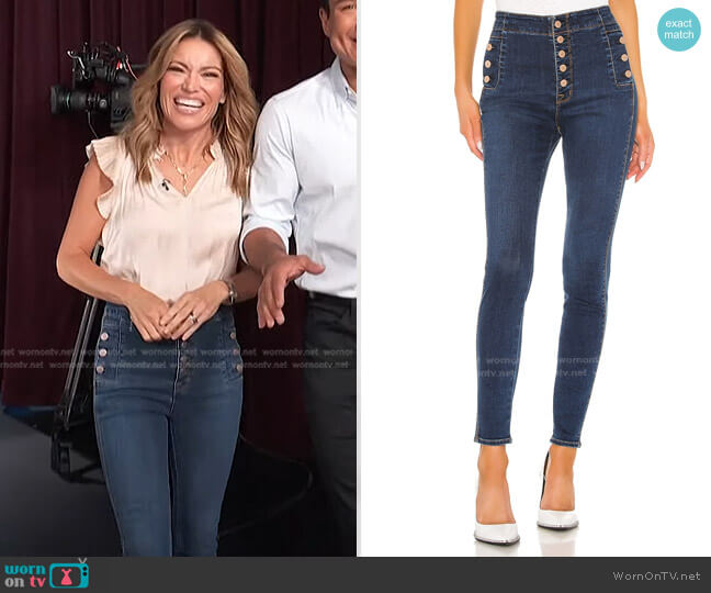 J Brand Natasha Sky High Skinny Jeans worn by Kit Hoover on Access Hollywood