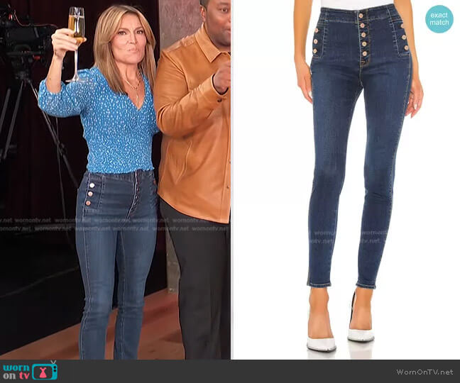 J Brand Natasha Sky High Skinny Jeans worn by Kit Hoover on Access Hollywood