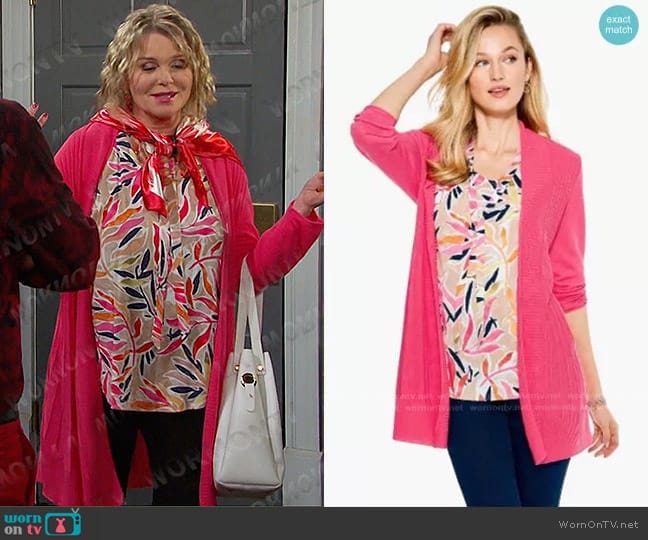 Nic + Zoe Twirl Away Cardigan worn by Bonnie Lockhart (Judi Evans) on Days of our Lives