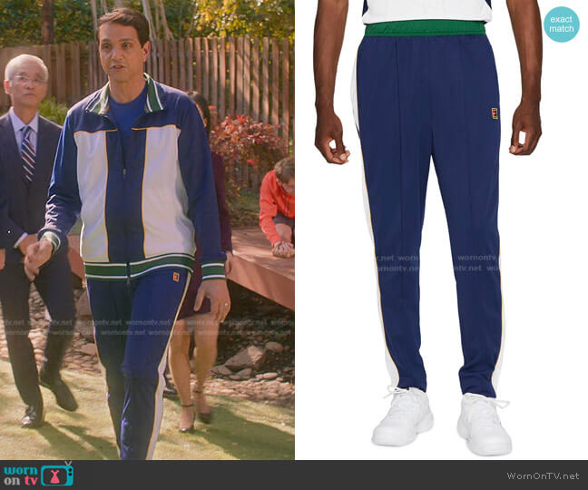 Nike Color Blocked Regular Fit Tennis Track Pants worn by Daniel Larusso (Ralph Macchio) on Cobra Kai