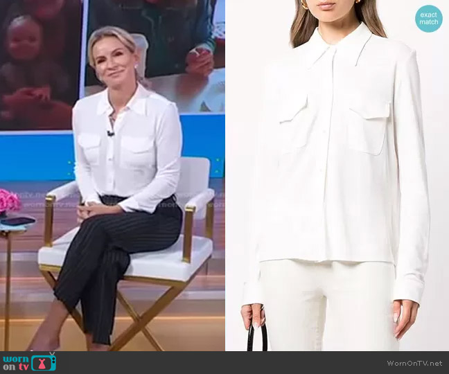 Nili Lotan Aveline Patch-Pocket Shirt worn by Dr. Jennifer Ashton on Good Morning America