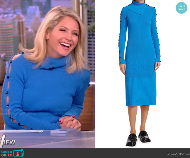 Proenza Schouler Rib-Knit Midi-Dress worn by Sara Haines on The View