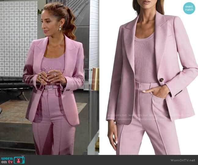 Reiss Aura Peak Lapel Blazer worn by Lily Winters (Christel Khalil) on The Young and the Restless