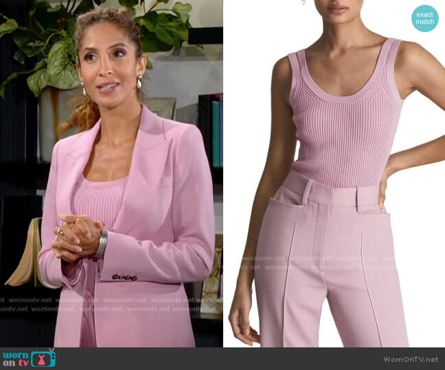 Reiss Sabrina Rib Knit Tank worn by Lily Winters (Christel Khalil) on The Young and the Restless
