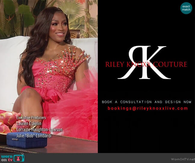 Riley Knoxx Couture Custom Dress worn by Drew Sidora on The Real Housewives of Atlanta