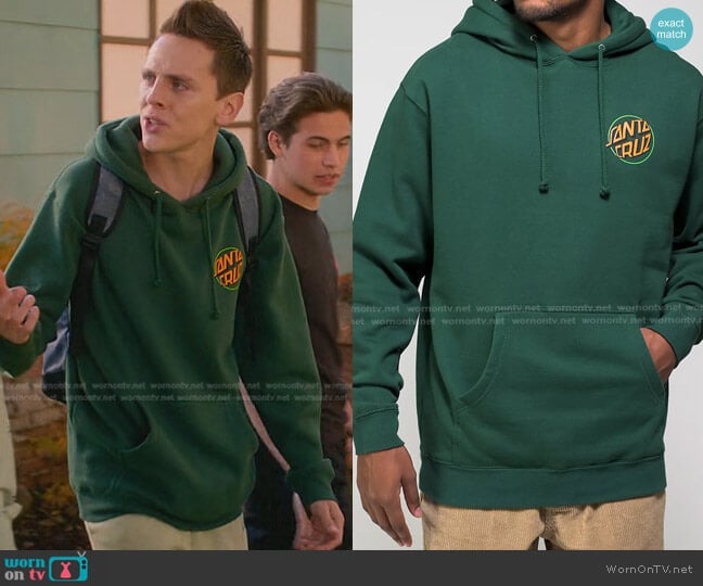 WornOnTV: Eli's green hoodie on Cobra Kai