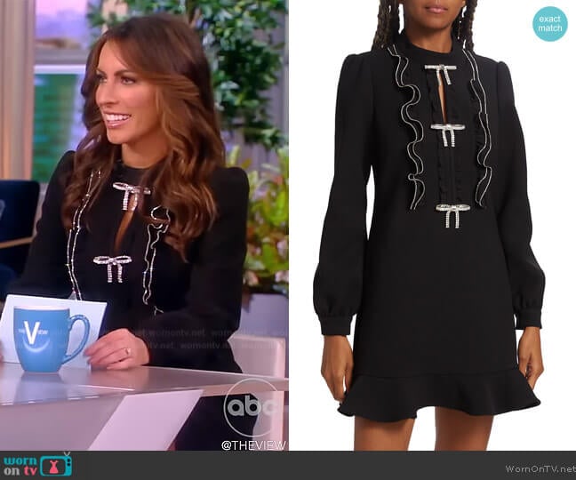 Self Portrait Crystal-embellished ruffled crepe mini dress worn by Alyssa Farah Griffin on The View