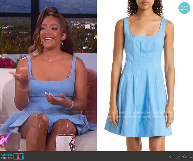 Staud Mini Wells Fit & Flare Dress worn by Mickey Guyton on The Jennifer Hudson Show