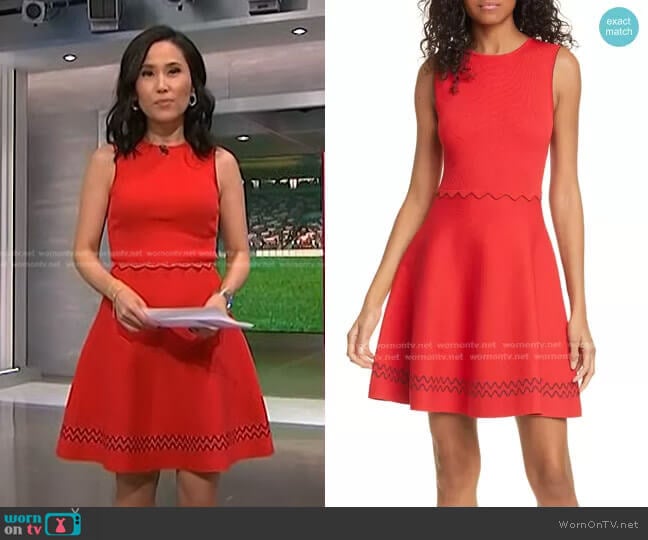 Ted Baker Cloeei Dress worn by Vicky Nguyen on NBC News Daily