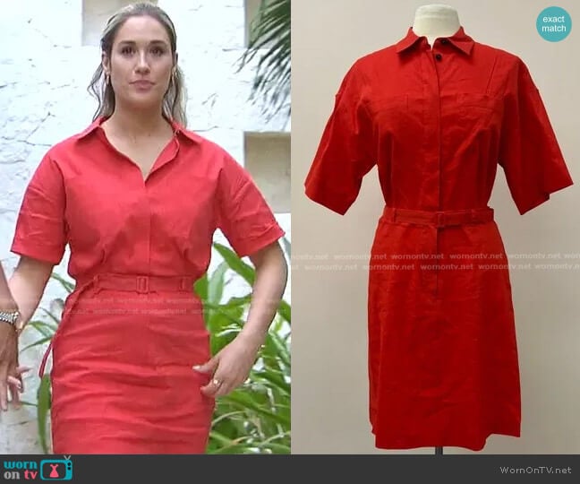 Theory Casual Dr Eco Crunch Dress with Black Buttons worn by Rachel Recchia on The Bachelorette