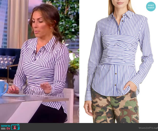 Veronica Beard Baylor Corset Button-Down Shirt worn by Alyssa Farah Griffin on The View