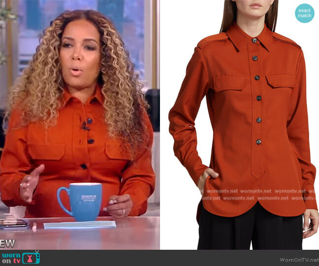 Victoria Beckham Relaxed Wool Utility Shirt worn by Sunny Hostin on The View