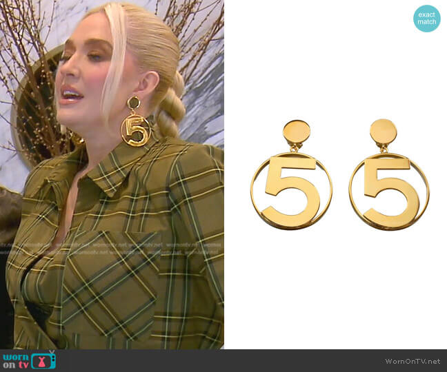 Chanel Iconic No 5 Hoop Earrings worn by Erika Jayne on The Real Housewives of Beverly Hills