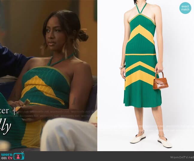 Wales Bonner Star Halter Top and Skirt worn by Annika (Justine Skye) on Grown-ish