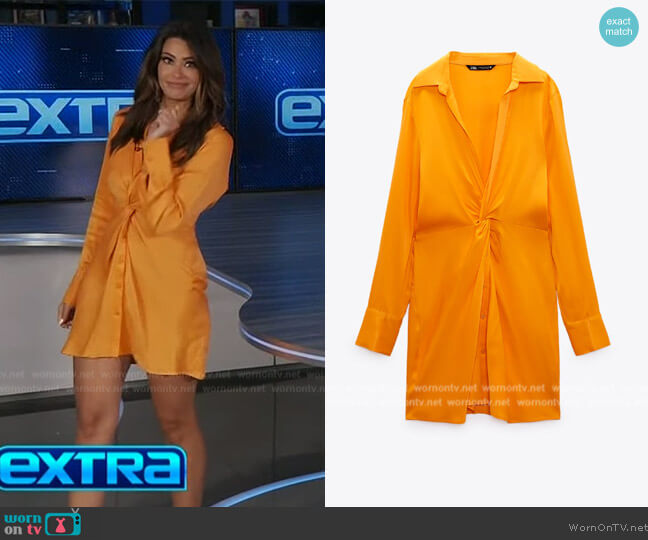 Zara Satin Dress worn by Jennifer Lahmer on Extra