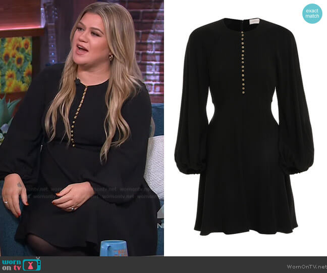 WornOnTV: Kelly’s black button down mini dress on The Kelly Clarkson ...