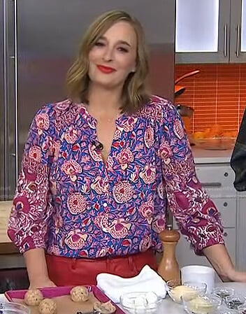 Gaby Dalkin’s blue and pink floral blouse on Today