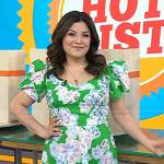 Adrianna Barrionuevo’s green floral puff sleeve dress on Today