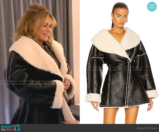 WornOnTV: Jill's black monogram coat on The Real Housewives