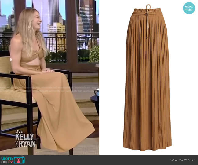 A.L.C. Everly Pleated Drawstring Maxi Skirt worn by LeAnn Rimes on Live with Kelly and Ryan