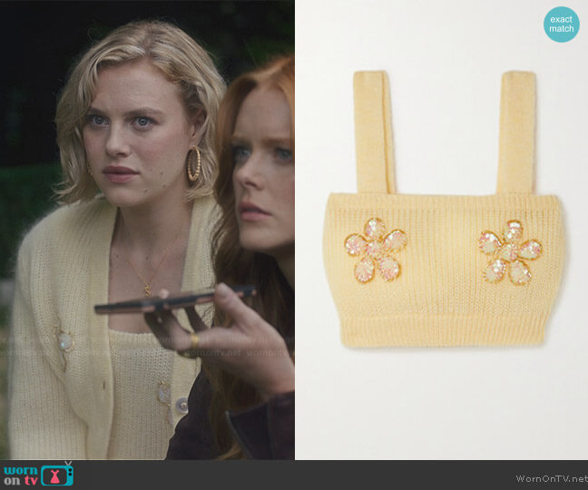 Alessandra Rich Mohair Blend Top worn by Stella (Hannah van der Westhuysen) on Fate The Winx Saga