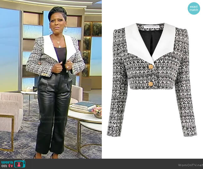 WornOnTV: Tamron’s cropped tweed jacket on Tamron Hall Show | Tamron ...