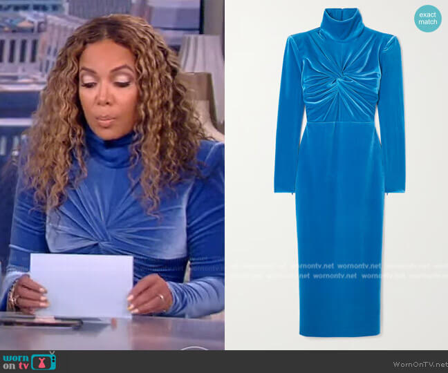 WornOnTV: Sunny’s blue velvet twist front dress on The View | Sunny ...