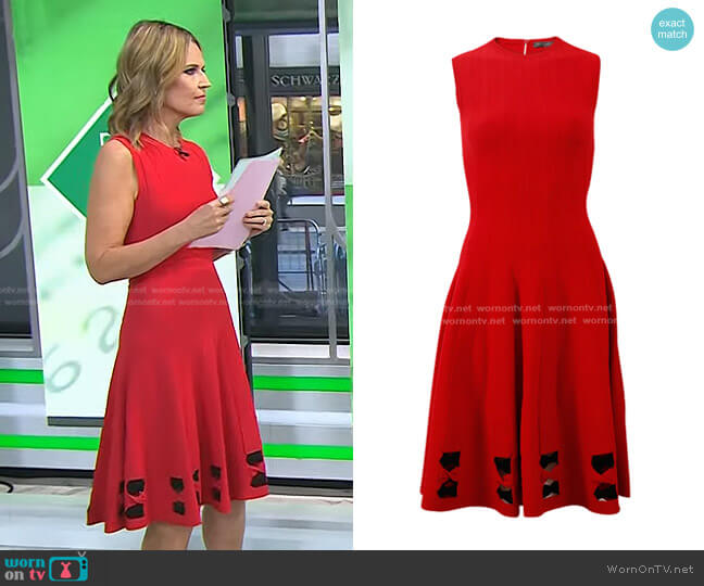 Alexander McQueen Stitch Bottom Midi Dress worn by Savannah Guthrie on Today