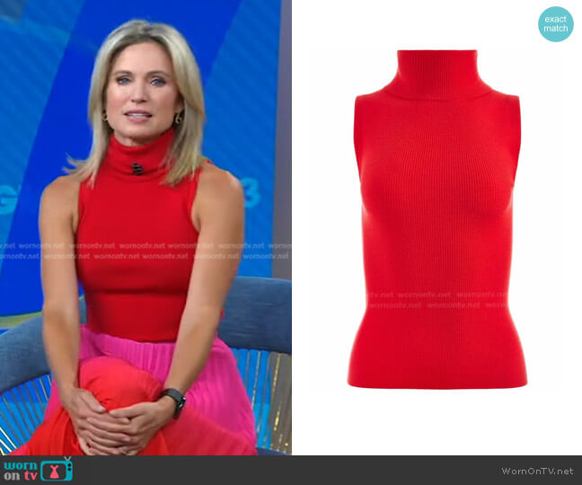 Alice + Olivia Darcey Tank Top worn by Amy Robach on Good Morning America