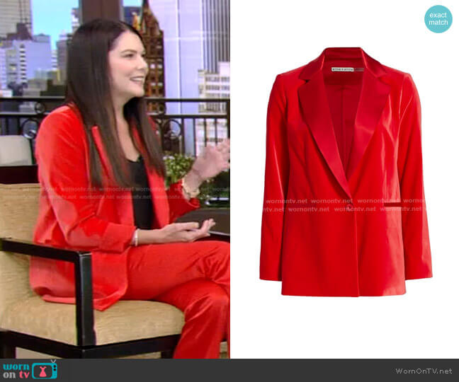 Alice + Olivia Justin Single-Breasted Combination Blazer worn by Lauren Graham on Live with Kelly and Ryan