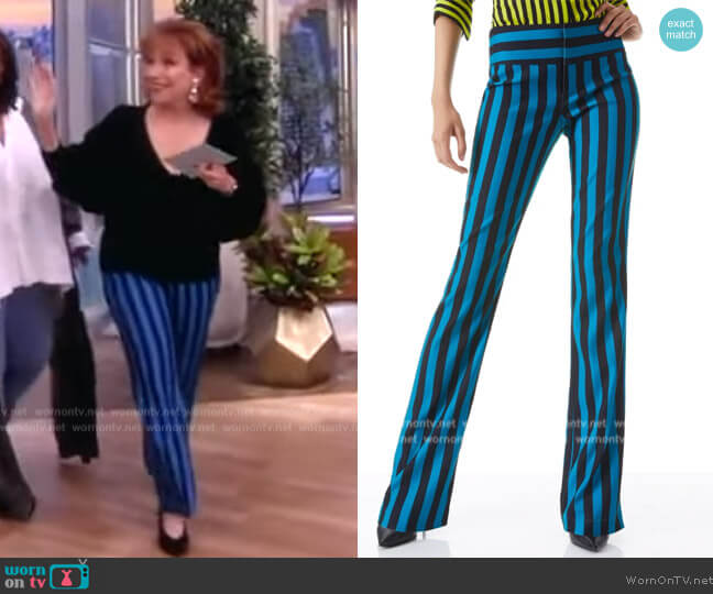 Alice and Olivia Striped Bootcut Pants worn by Joy Behar on The View