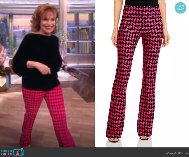 Alice + Olivia Olivia Houndstooth Bootcut Pants worn by Joy Behar on The View